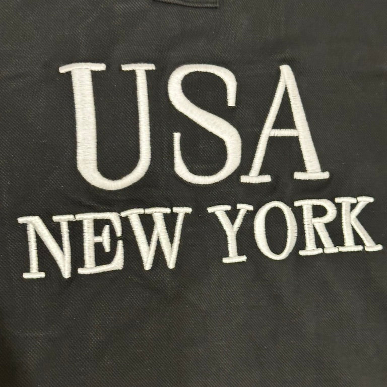 CITY STYLE BLACK USA NEW YORK POLO SHIRT