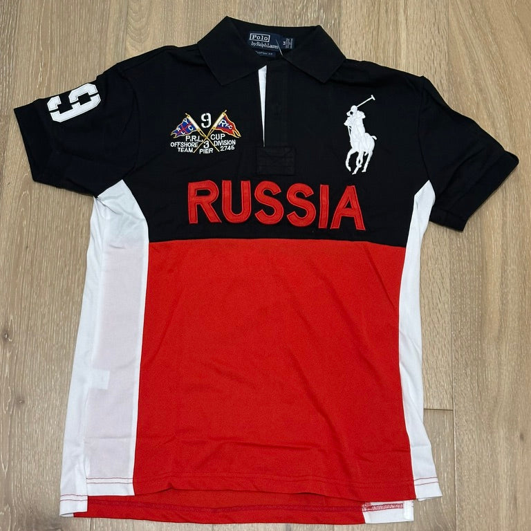 FLAG STYLE RED RUSSIA POLO SHIRT