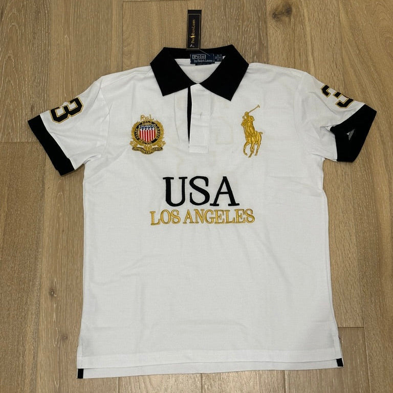 CITY STYLE WHITE USA LA POLO SHIRT