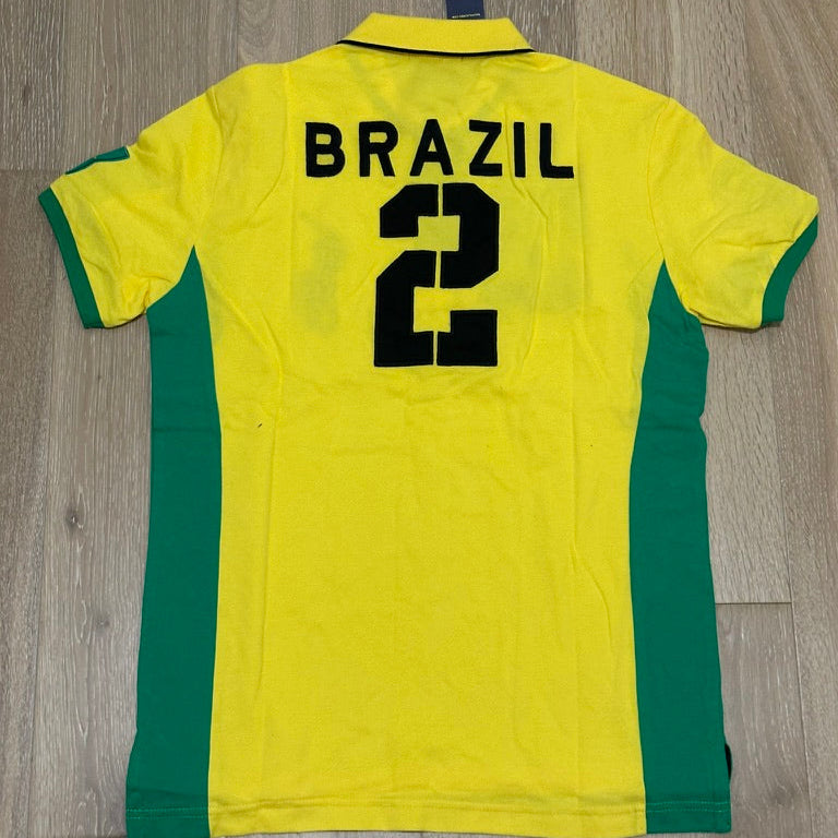 FLAG STYLE YELLOW BRAZIL POLO SHIRT