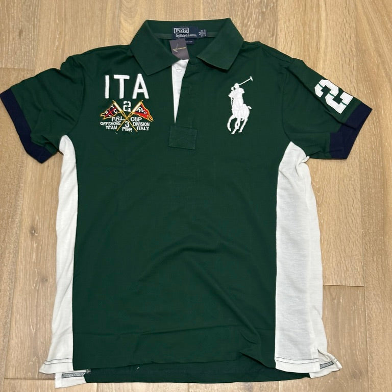 FLAG STYLE FOREST GREEN ITALY POLO SHIRT