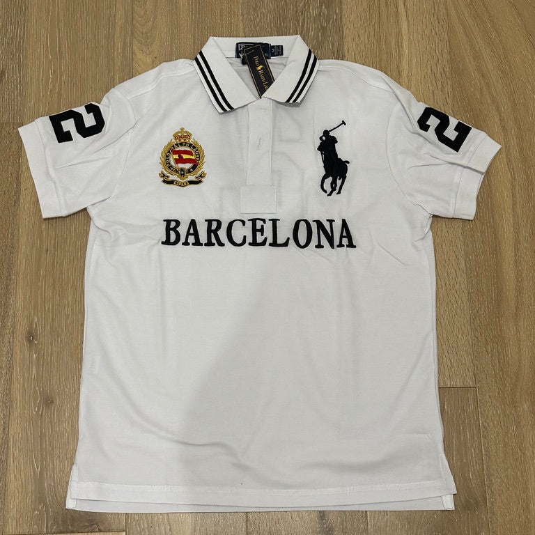 CITY STYLE WHITE BARCELONA POLO SHIRT