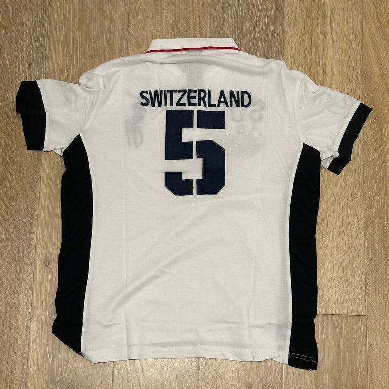 FLAG STYLE WHITE SWITZERLAND POLO SHIRT