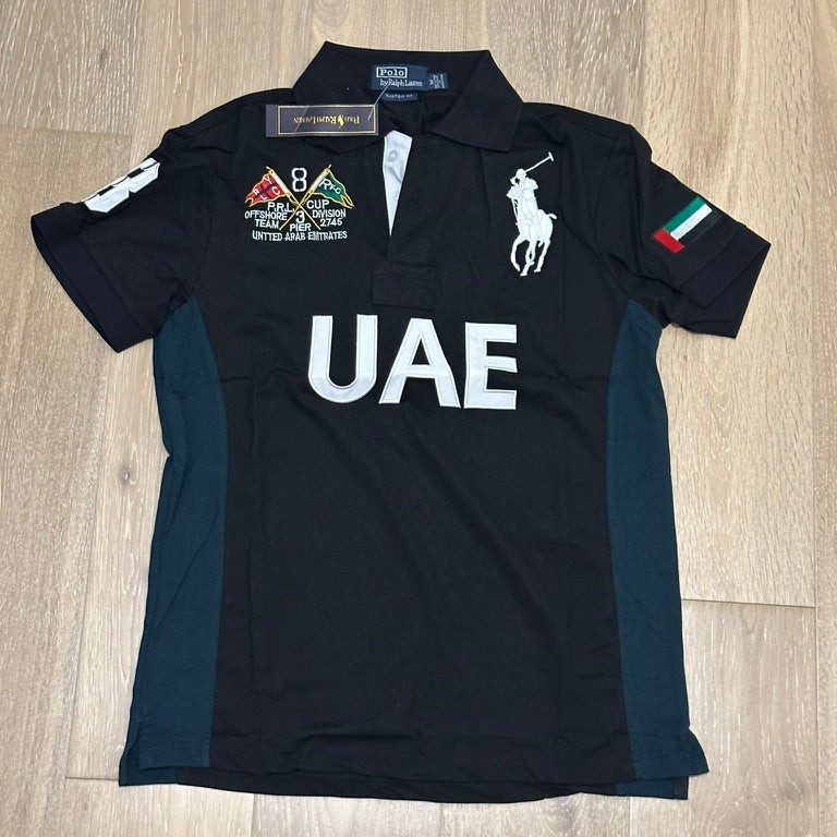 FLAG STYLE BLUE & BLACK UAE DUBAI POLO SHIRT