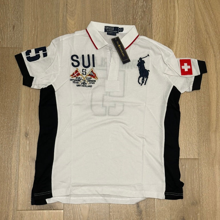 FLAG STYLE WHITE SWITZERLAND POLO SHIRT