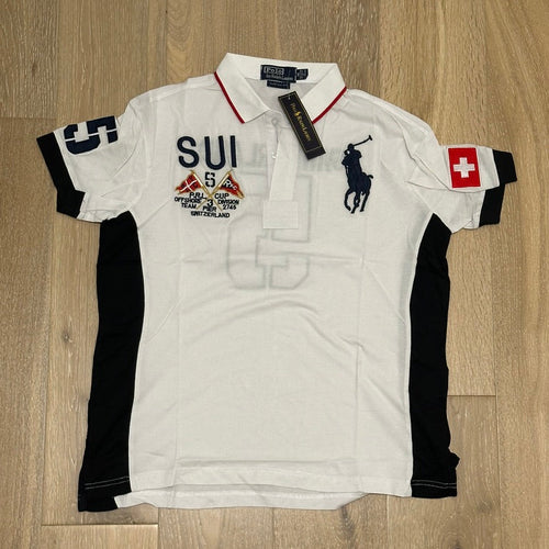 FLAG STYLE WHITE SWITZERLAND POLO SHIRT