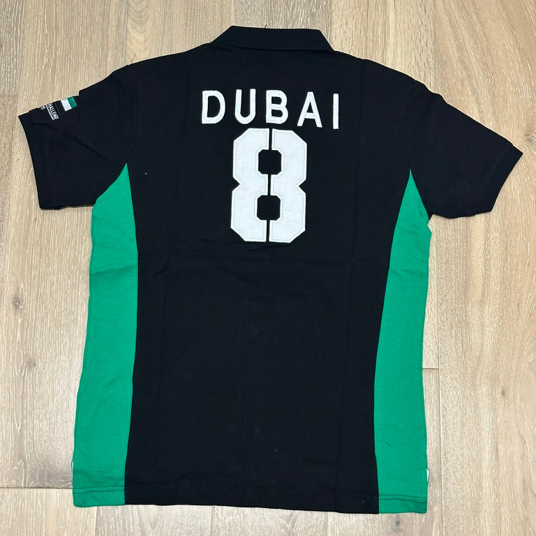 FLAG STYLE GREEN & BLACK UAE DUBAI POLO SHIRT