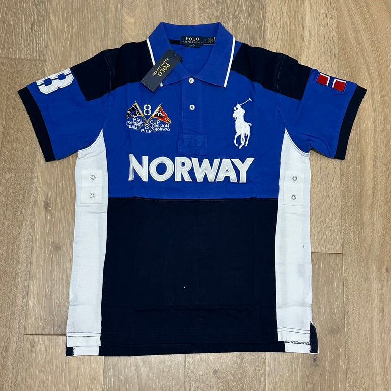 FLAG STYLE BLUE NORWAY POLO SHIRT