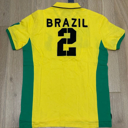 FLAG STYLE YELLOW BRAZIL POLO SHIRT