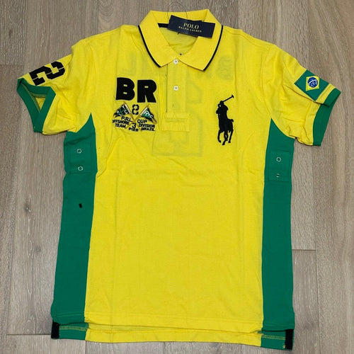FLAG STYLE YELLOW BRAZIL POLO SHIRT