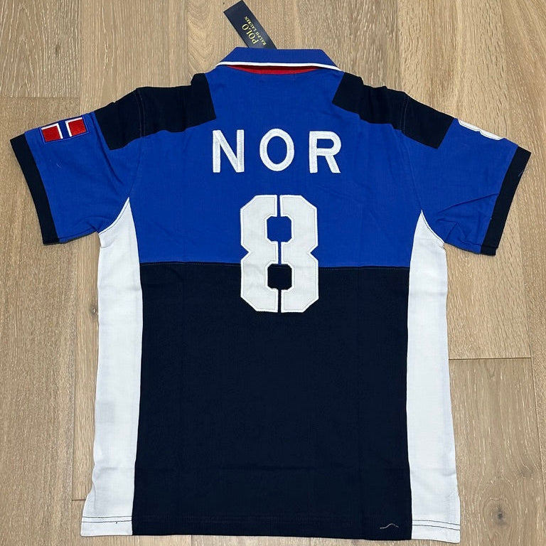 FLAG STYLE BLUE NORWAY POLO SHIRT