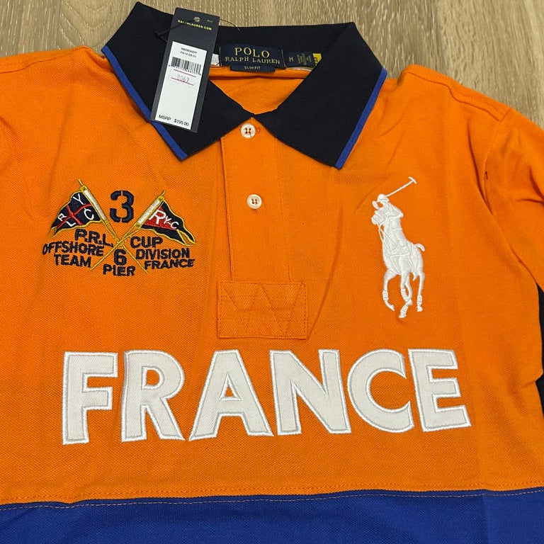 FLAG STYLE ORANGE FRANCE POLO SHIRT
