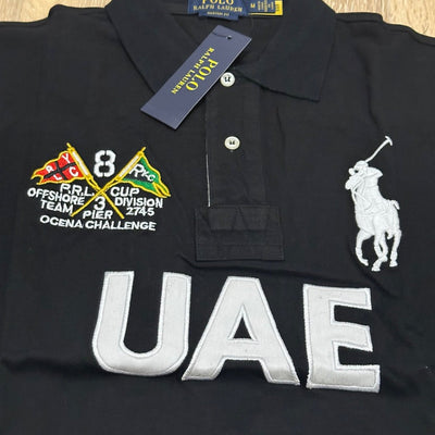 FLAG STYLE GREEN & BLACK UAE DUBAI POLO SHIRT