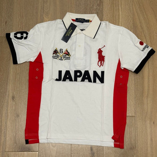 FLAG STYLE WHITE JAPAN POLO SHIRT