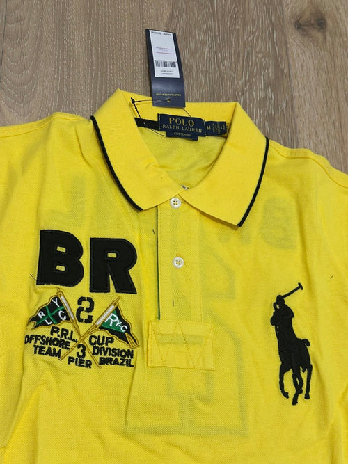 FLAG STYLE YELLOW BRAZIL POLO SHIRT