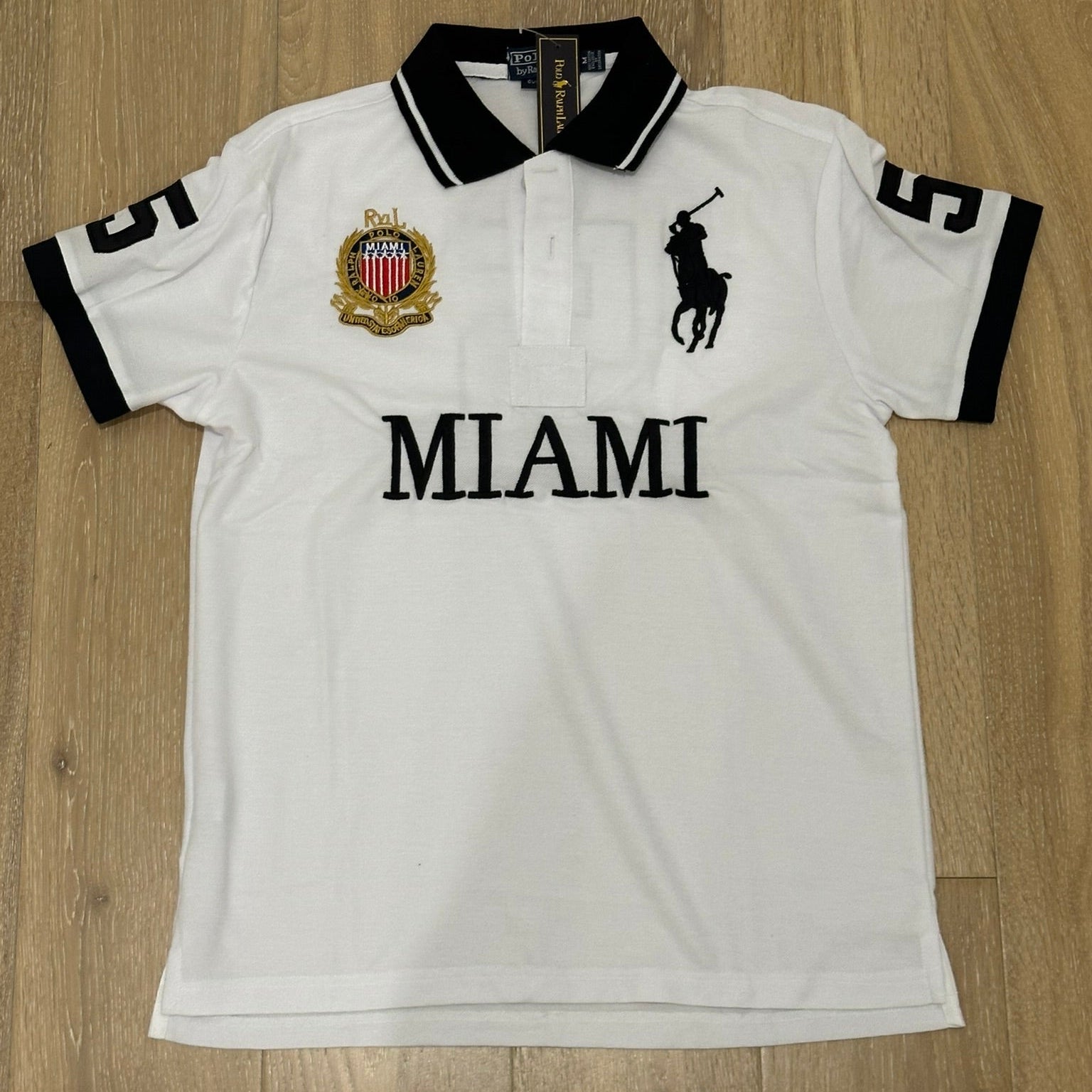 CITY STYLE WHITE MIAMI POLO SHIRT
