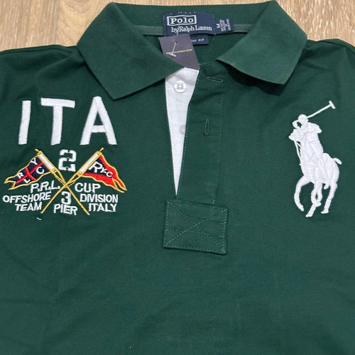 FLAG STYLE FOREST GREEN ITALY POLO SHIRT